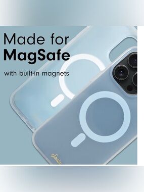 Sonix Light Blue Clear MagSafe Phone Case with Built-In Magnets I phone 16 pro